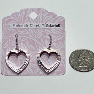 Layered Heart Earrings Silver Tone New Without Tags